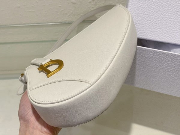 Christian  Dior  CD  Saddle  Rodeo  Bag  Pouch  With  OG  Box  &  Dust  Bag  (379  White)