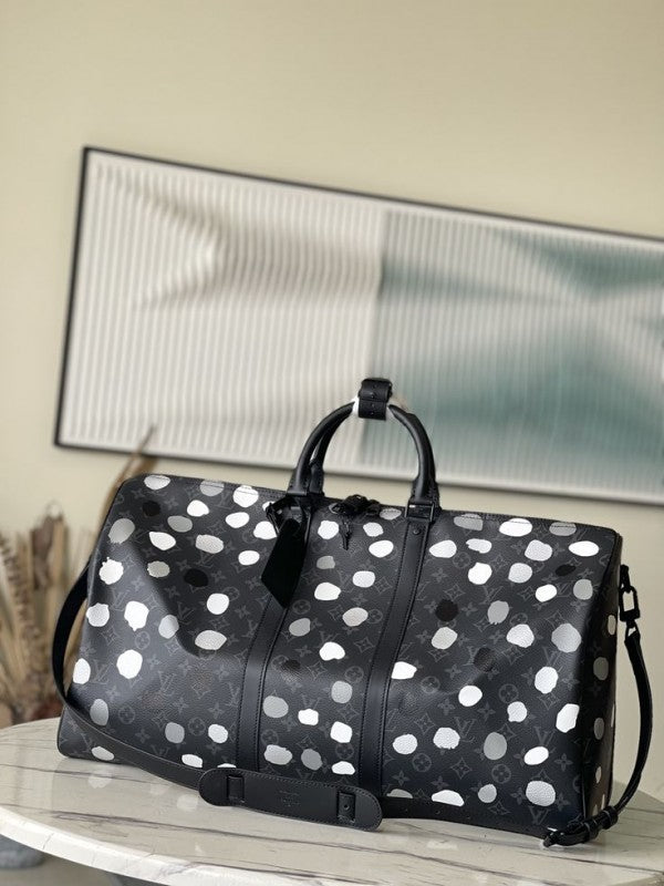 Louis  Vuitton  LV  Keepall  X  YK  eclipse  Duffle  new  Black  With  Dust  Bag