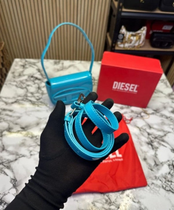 Diesel  1DR  Shoulder  Bag  With  OG  Box  &  Dust  Bag  &  Extra  Shoulder  Strap  (Sky  Blue)