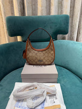 Coach  Carmen  Mini  Crossbody  In  Signature  Jacquard  Dark  Apricot  With  Caramel  With  OG  Box  &  Dust  Bag  (2750)