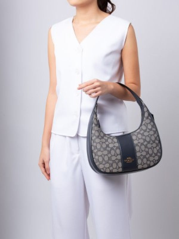 Coach  Carmen  Shoulder  Bag  Blue  Cloth  With  OG  Box  Dust  Bag 6812 12  Blue  Cloth