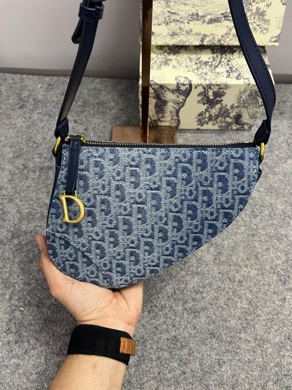 Christian  Dior  Saddle  Rodeo  Denim  With  OG  Box  &  Dust  Bag  (8110 Denim)