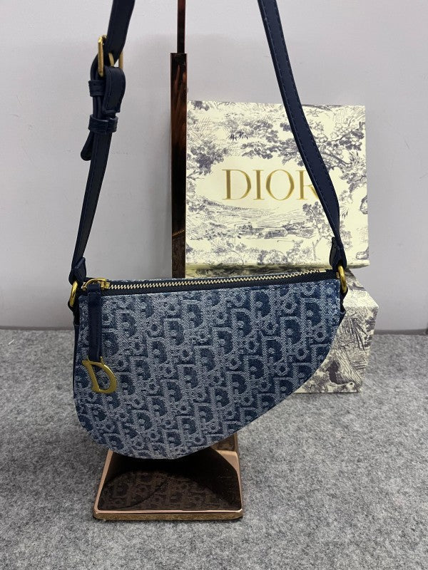 Christian  Dior  Saddle  Rodeo  Denim  With  OG  Box  &  Dust  Bag  (8110 Denim)