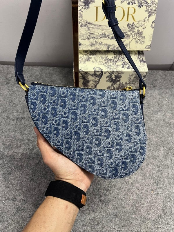 Christian  Dior  Saddle  Rodeo  Denim  With  OG  Box  &  Dust  Bag  (8110 Denim)