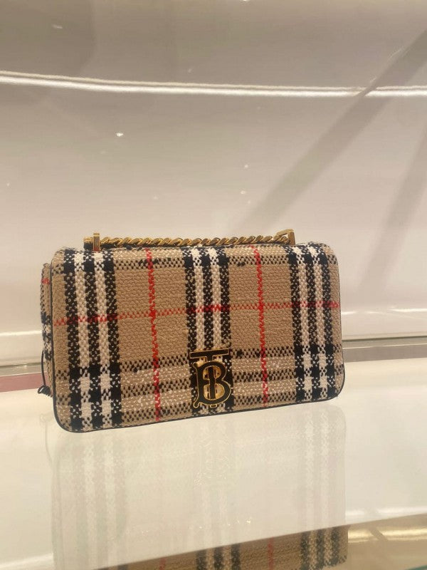 Burberry  Lola  London  Check  Crossbody  Bag  With  OG  Box  &  DustBag  Grid  (8393)