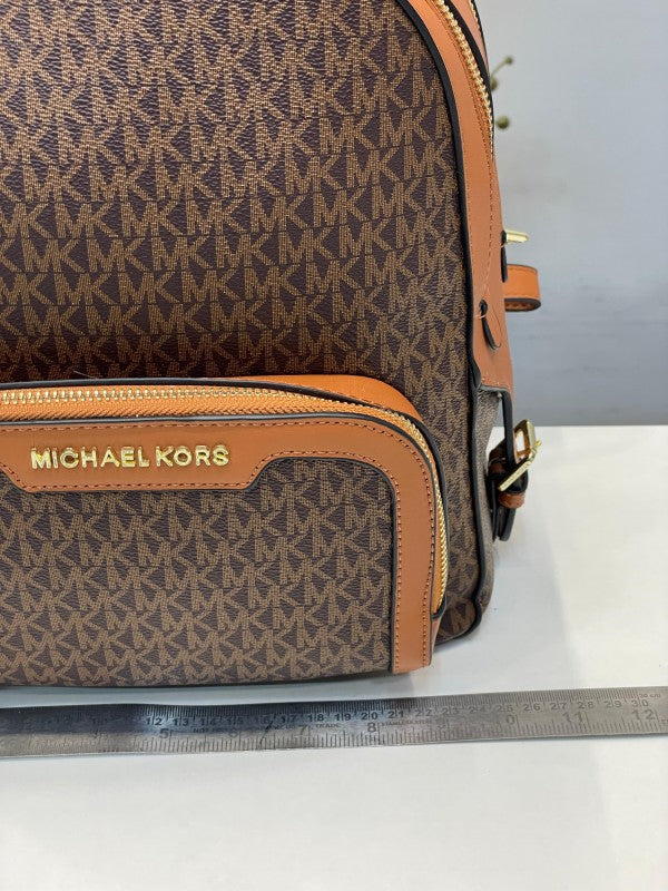 Michael  Kors  Double  Zipper  Backpack  With  Dust  Bag  (22M07 Coffee  Brown)