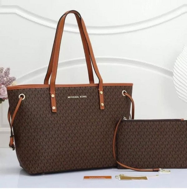 Michael  kors  tote  bag  with  pouch  with  dust  bag(19016 coffe brown)