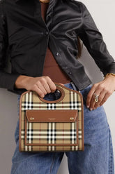 Burberry  Mini  Checkered  Leather  Tote  Bag  With  OG  Box  &  Dust  Bag  2733  Lattice