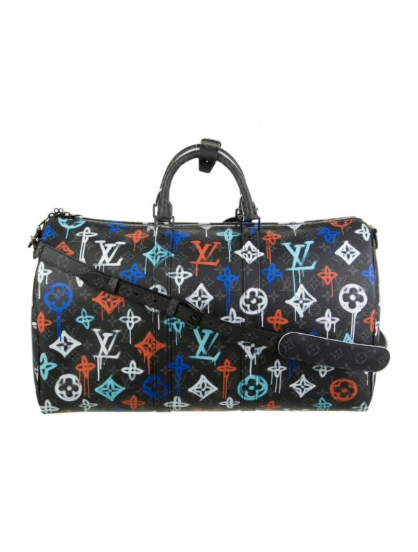 Louis  Vuitton  Keepall  Bandoulire  Duffle  50  LV  Graffiti  Multicolor  With  Dust  Bag  (2023  10)