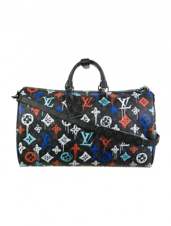 Louis  Vuitton  Keepall  Bandoulire  Duffle  50  LV  Graffiti  Multicolor  With  Dust  Bag  (2023  10)