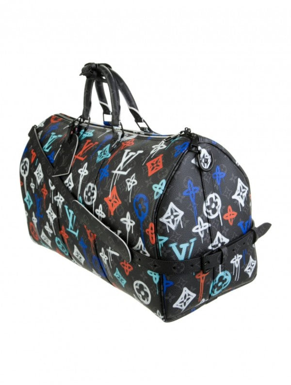 Louis  Vuitton  Keepall  Bandoulire  Duffle  50  LV  Graffiti  Multicolor  With  Dust  Bag  (2023  10)