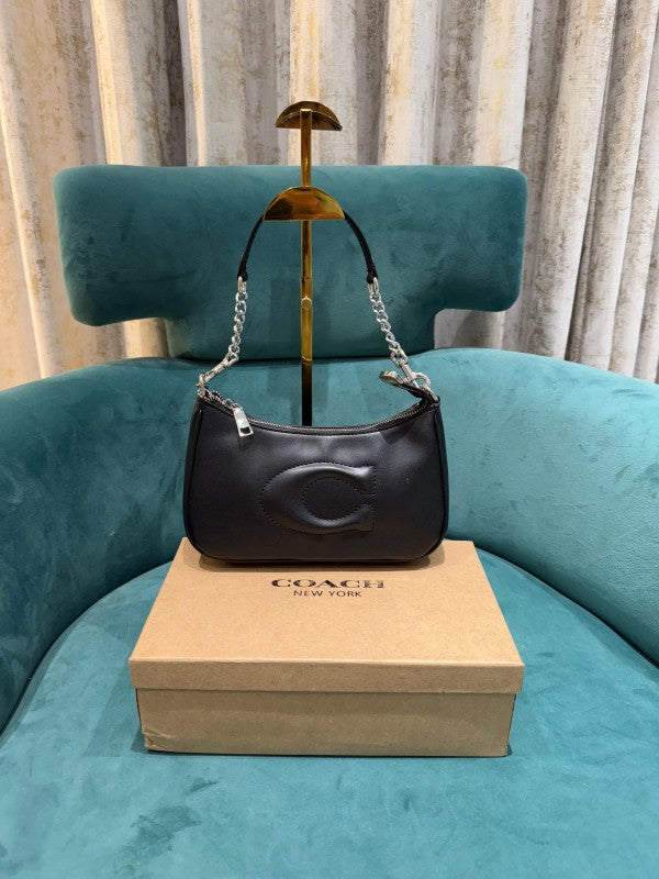 Coach  GB  Teri  Shoulder  Bag  With  Signature  Quilting  With  OG  Box  &  Dust  Bag  (CA548  Black)