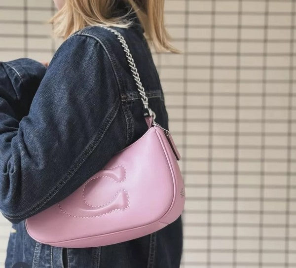 Coach  GB  Teri  Shoulder  Bag  With  Signature  Quilting  With  OG  Box  &  Dust  Bag  (CA548  Pink)