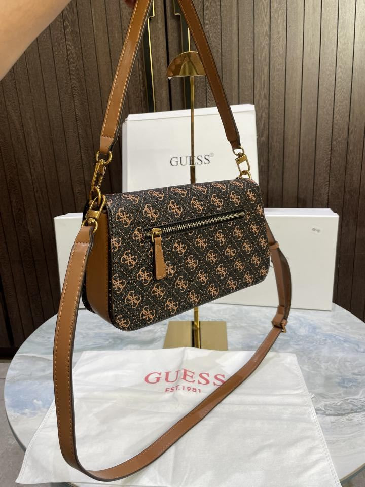 GUESS Womens Eco Mietta Flap Shoulder Bag with box 467