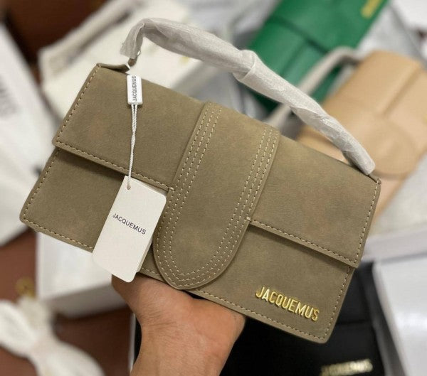 Jacquemus Suede LE Bambino Long Apricot With Sling Strap OG Box & Dust Bag (6828 Apricot)