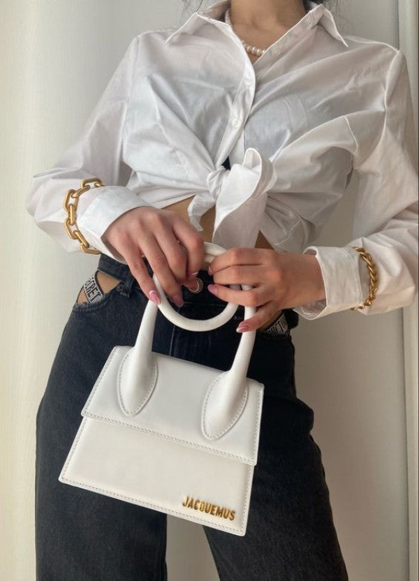 Jacquemus Le Chiquito Noeud Bag With OG Box Dust Bag & Extra Sling Belt (White   665)