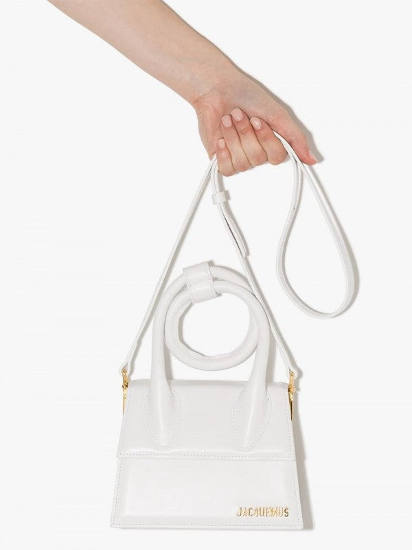 Jacquemus Le Chiquito Noeud Bag With OG Box Dust Bag & Extra Sling Belt (White   665)