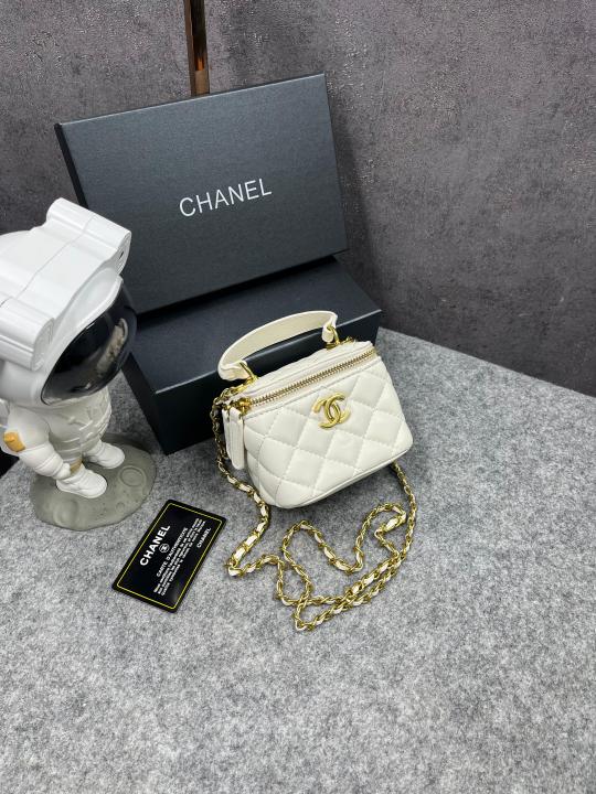 Chanel  Mini  Lambskin  Vanity  Bag  White  With  OG  Box  &  Dust  Bag  75763 1  White