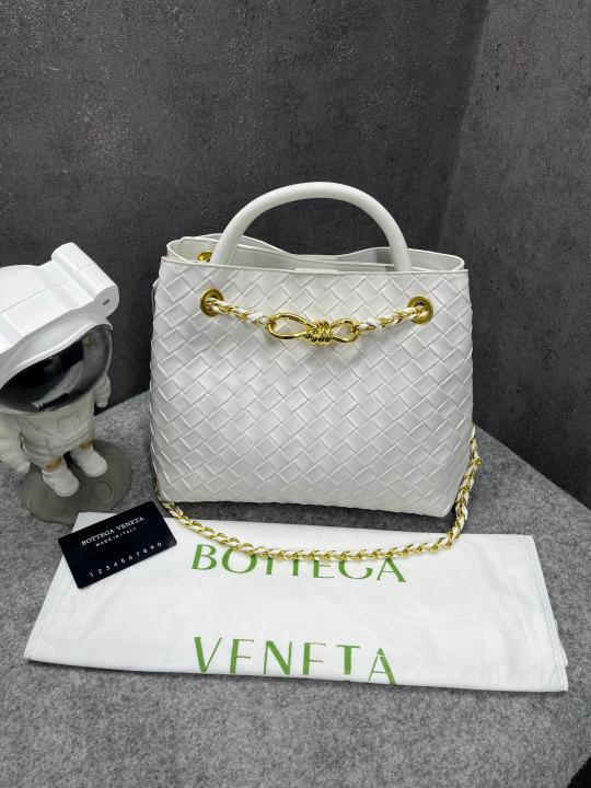 Bottega  Veneta  Andiamo  Small  Intrecciato Leather  Bag  Off  White  159