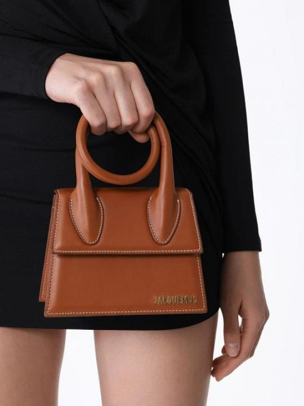 Jacquemus Le Chiquito Noeud Bag With OG Box Dust Bag & Extra Sling Belt (Brown   665)