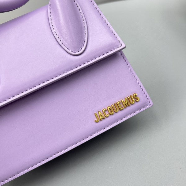 Jacquemus Le Chiquito Noeud Bag With OG Box Dust Bag & Extra Sling Belt (Purple   665)
