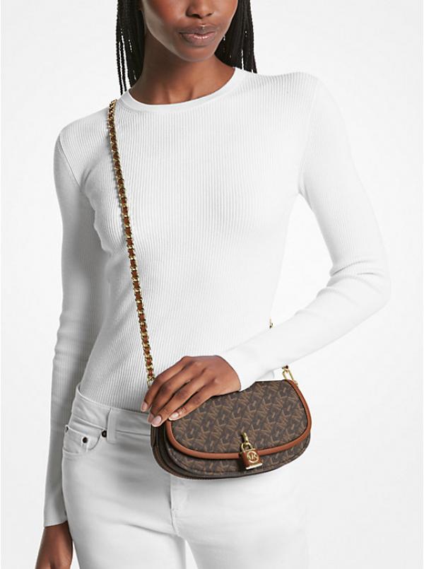 Michael  Kors Mila Small Empire Signature Logo Shoulder Bag With carry bag  and box 486