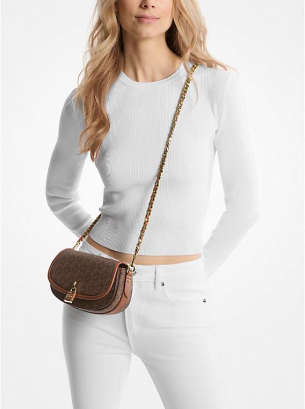 Michael  Kors Mila Small Empire Signature Logo Shoulder Bag With carry bag  and box 486