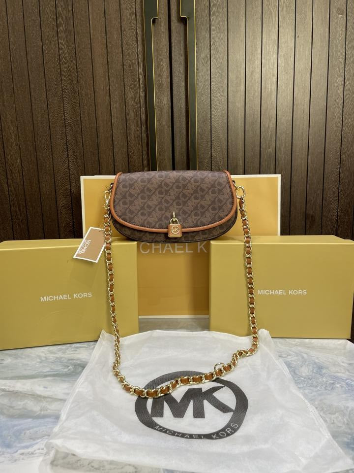 Michael  Kors Mila Small Empire Signature Logo Shoulder Bag With carry bag  and box 486