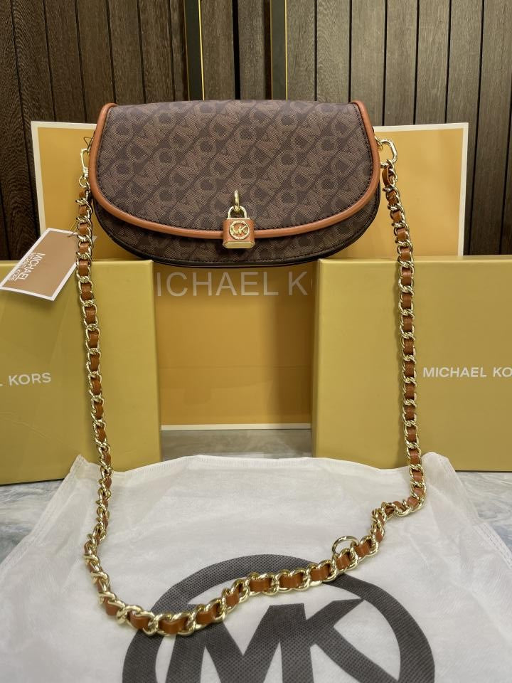 Michael  Kors Mila Small Empire Signature Logo Shoulder Bag With carry bag  and box 486