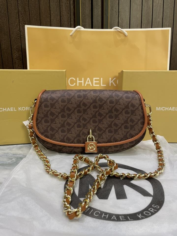 Michael  Kors Mila Small Empire Signature Logo Shoulder Bag With carry bag  and box 486