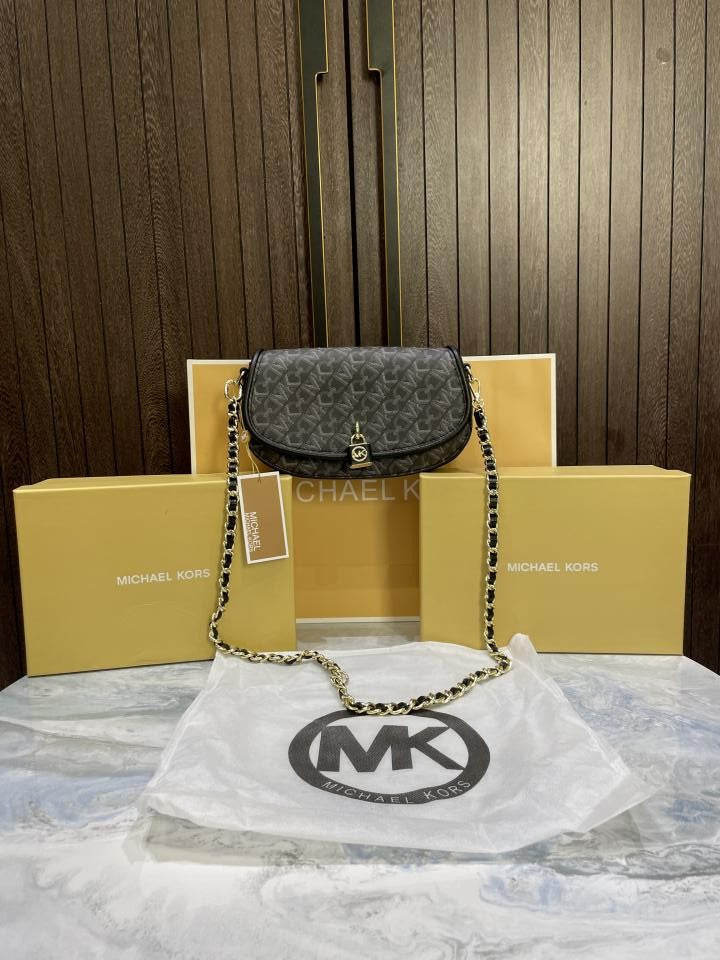 Michael  Kors Mila Small Empire Signature Logo Shoulder Bag With carry bag and box 488
