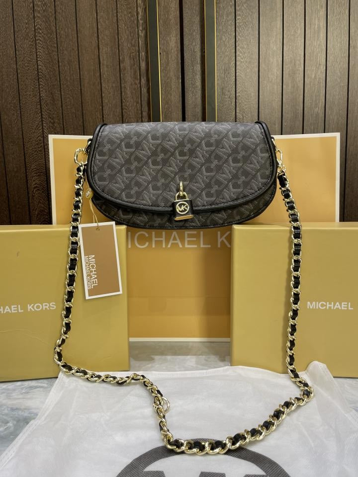 Michael  Kors Mila Small Empire Signature Logo Shoulder Bag With carry bag and box 488