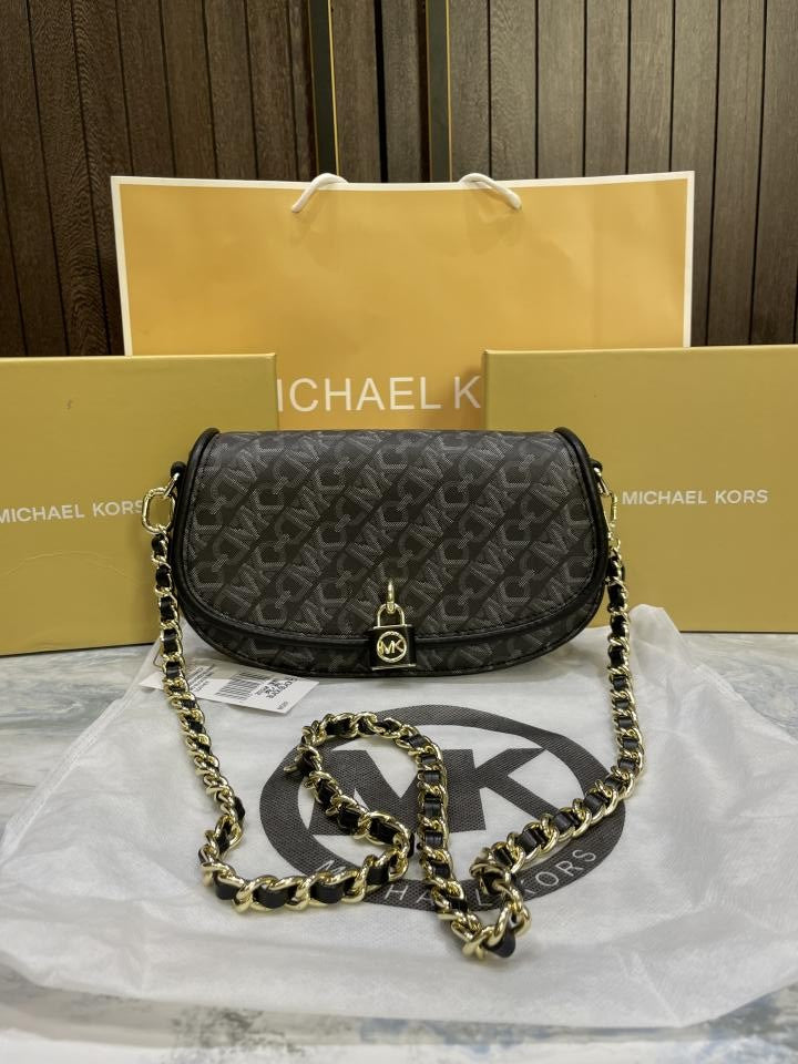 Michael  Kors Mila Small Empire Signature Logo Shoulder Bag With carry bag and box 488