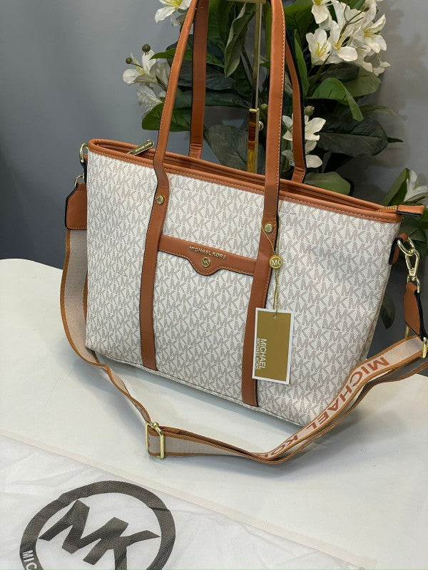 Michael  Kors  Tote  Bag  Hombro  With  Brand  Dust  Bag  (Beige  Brown  23011)