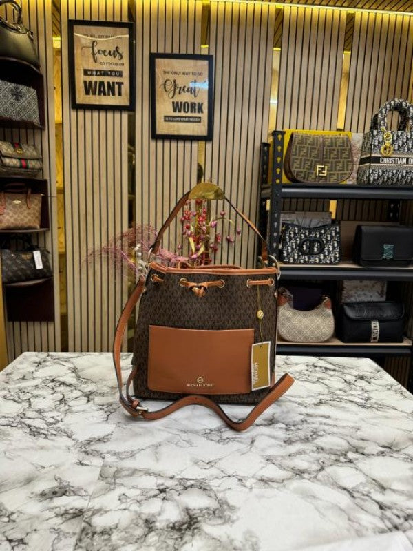 Michael  Kors Maeve Medium Bucket Bag With Dust Bag (Brown)