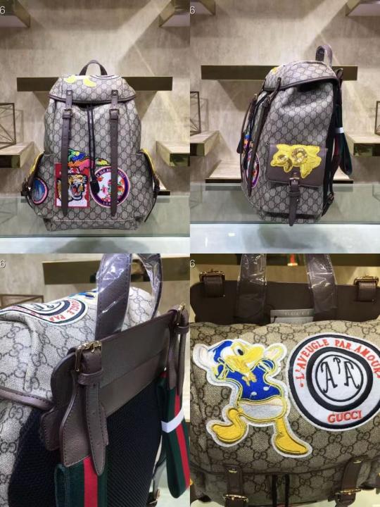 Gucci  GG  Supreme  Donald  Duck  Premium  Quality  Backpack  With  Dust  Bag  G460029  Brown