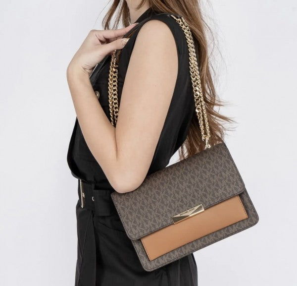 Michael  kors Jade logo print sling bag with chain strap and box 493