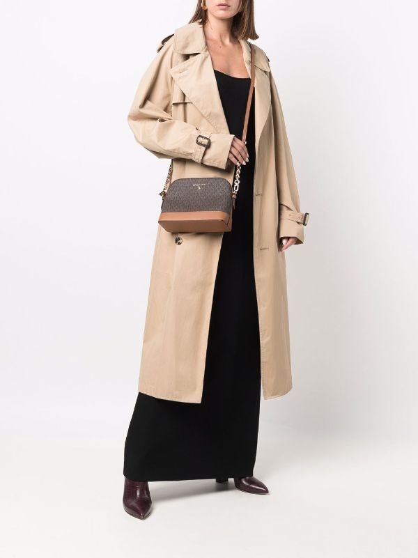 Michael  kors dome crossbody bag with og box(23032 coffe  brown)