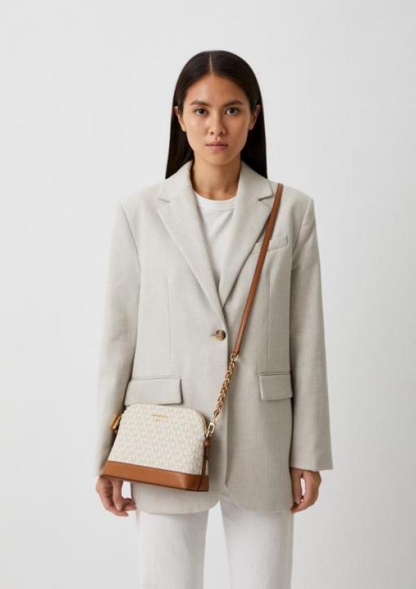 Michael  kors dome crossbody bag with og box(23032 biege  brown)