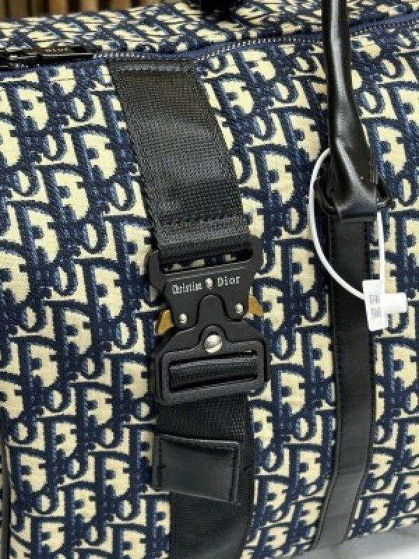 CHRISTIAN DIO  R DUFFLE PREMIUM QUALITY WITH DUST BAG HEAVY QUALITY (BLUE) (S2)
