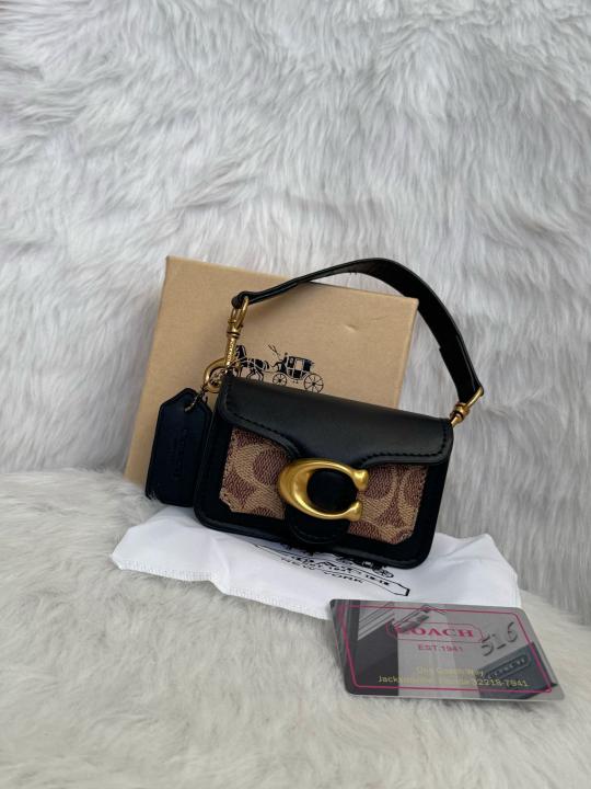 Coach  Tabby  12  Black  Monogram  Mini  With  Original  Box  (6806  Black  Canvas)