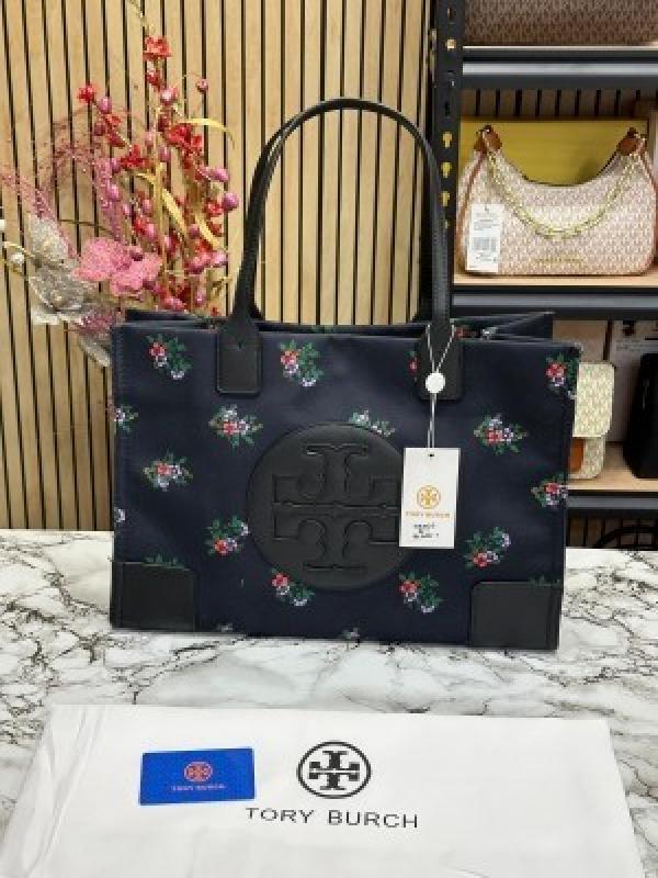 Tory  burch  ella  floral  printed  nylon  tote