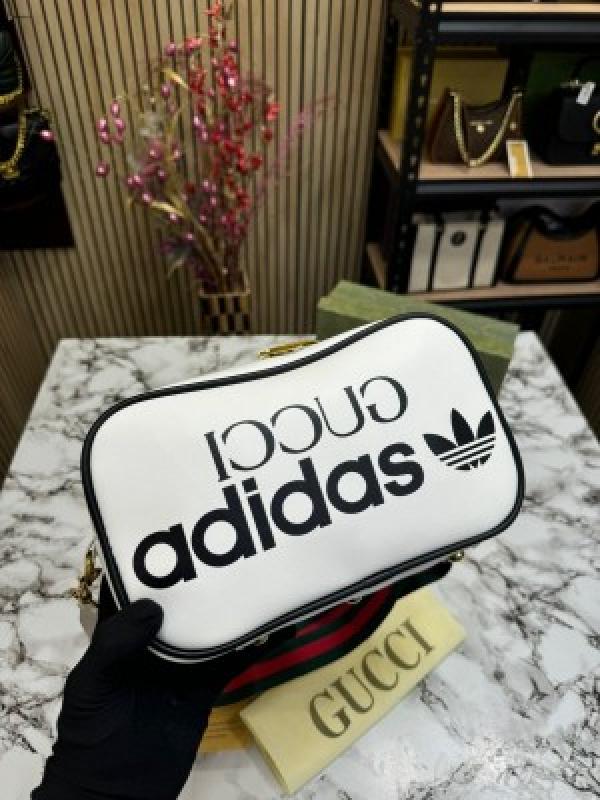 GUCCI  X  ADIDAS  SHOULDER  BAG  WITH  SLING  DUSTBAG  AND  BOX  WHITE