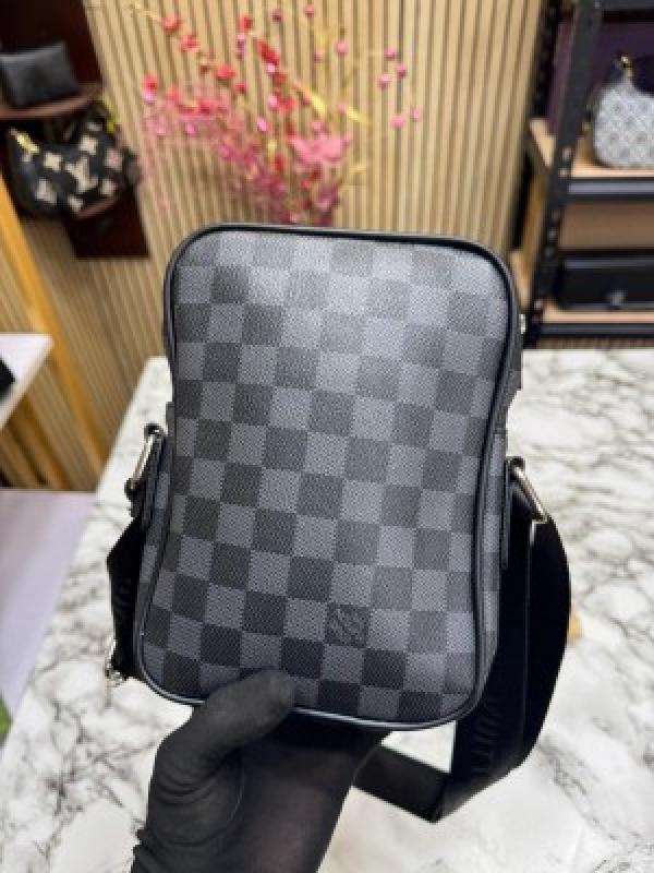Louis  Vuitton Danube Side Bag Premium Quality With Dust Bag (Black Checks)