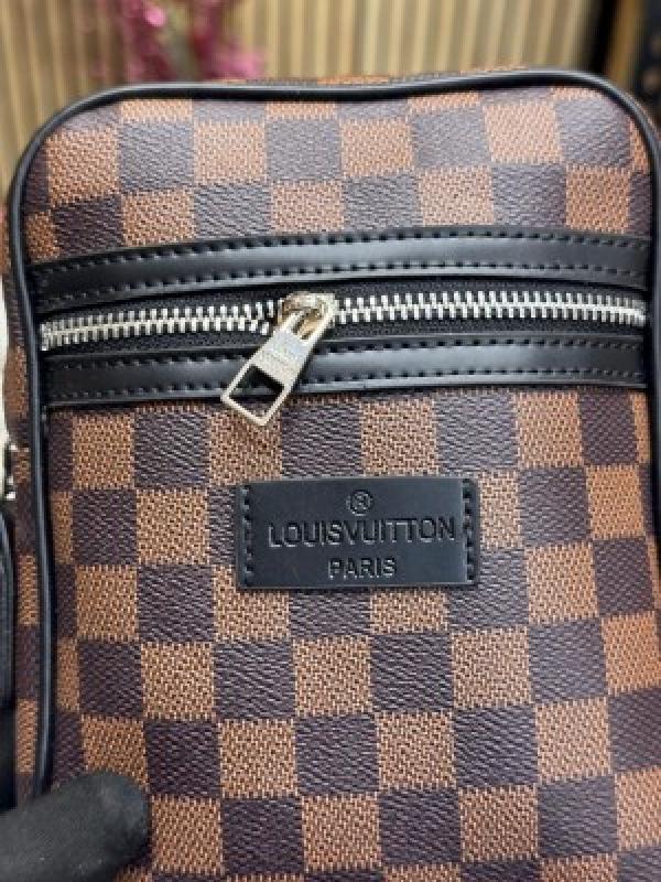 Louis  Vuitton Danube Side Bag Premium Quality With Dust Bag (Brown Checks)