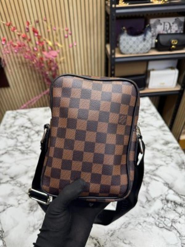 Louis  Vuitton Danube Side Bag Premium Quality With Dust Bag (Brown Checks)