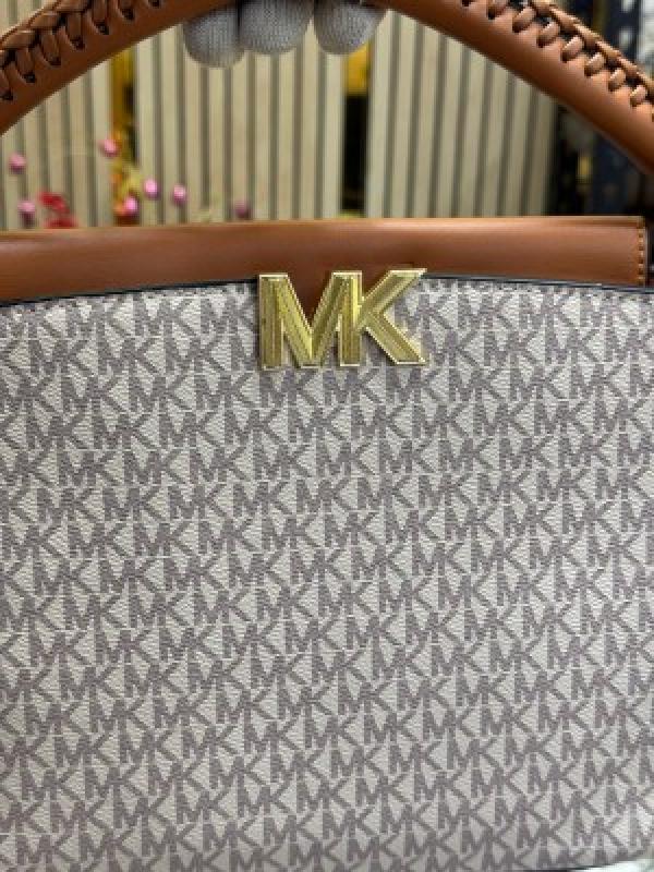 Michael  Kors Karlie Medium Satchel Bag With Dust Bag (Beige)