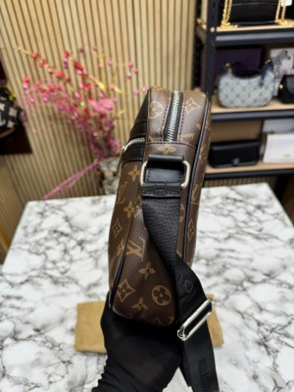 LOUIS  VUITTON LV LOGO SIDE BAG BROWN MONO WITH DUST BAG