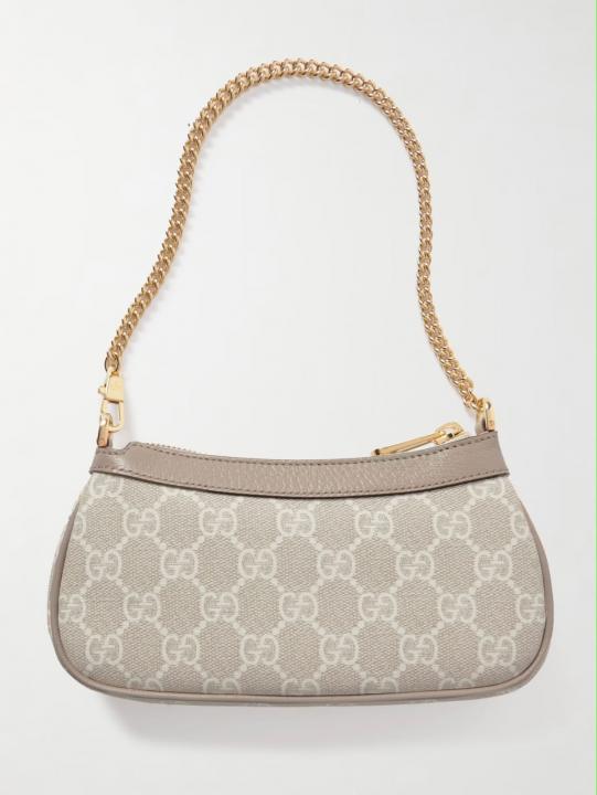 Gucci  Ophidia  Mini  GG  Canvas  Chain  Shoulder  Bag  With  OG  Box  &  Dust  Bag  88333  Beige