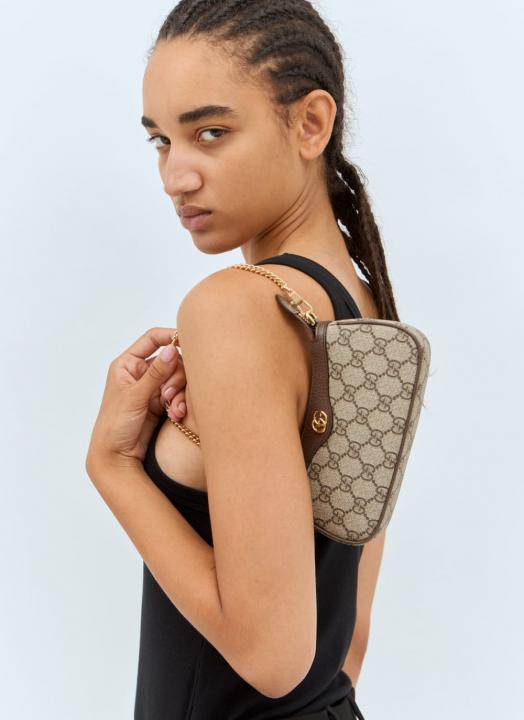 Gucci  Ophidia  Mini  GG  Canvas  Chain  Shoulder  Bag  With  OG  Box  &  Dust  Bag  88333  Brown  With  Khakhi